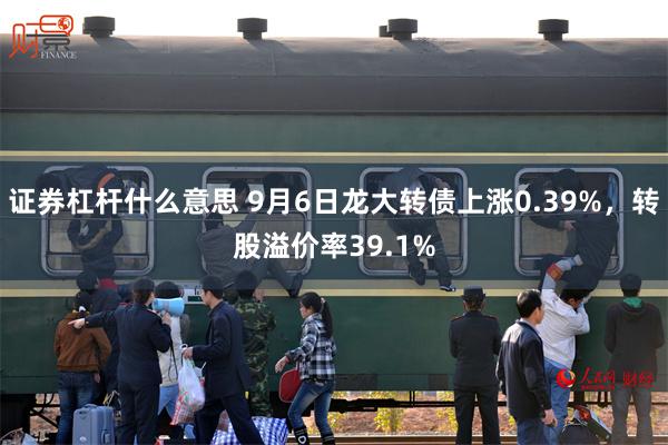 证券杠杆什么意思 9月6日龙大转债上涨0.39%，转股溢价率39.1%