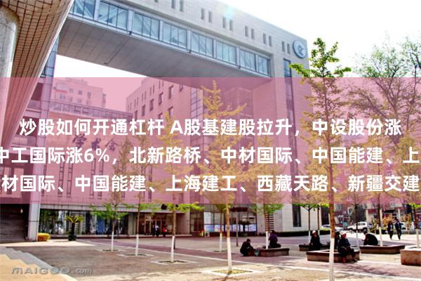 炒股如何开通杠杆 A股基建股拉升，中设股份涨停，成都路桥涨7%，中工国际涨6%，北新路桥、中材国际、中国能建、上海建工、西藏天路、新疆交建跟涨